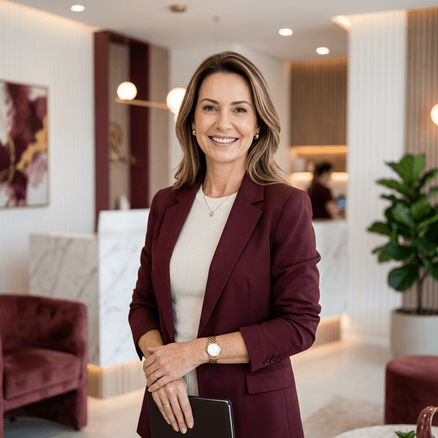 Mulher elegante na clínica