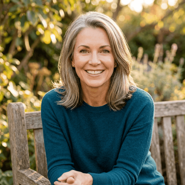 Mulher sorridente e energizada representando os resultados do plano